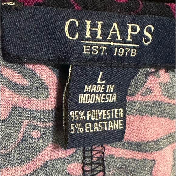Chaps Faux Wrap in Purple and Navy - Picture 6 of 6